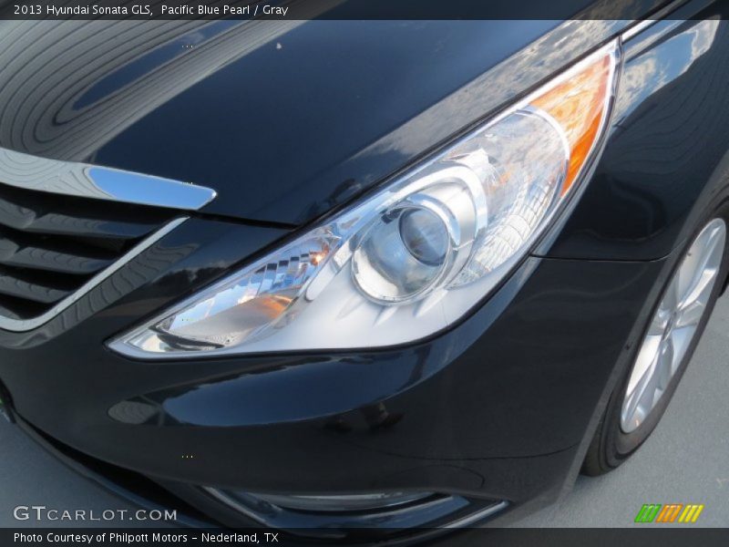 Pacific Blue Pearl / Gray 2013 Hyundai Sonata GLS