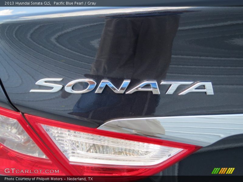 Pacific Blue Pearl / Gray 2013 Hyundai Sonata GLS