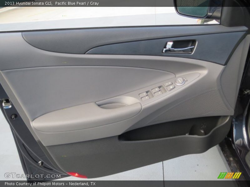Pacific Blue Pearl / Gray 2013 Hyundai Sonata GLS