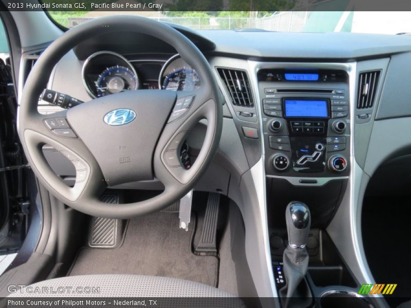 Pacific Blue Pearl / Gray 2013 Hyundai Sonata GLS