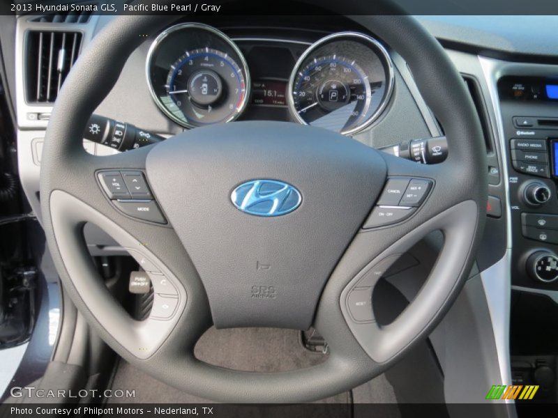 Pacific Blue Pearl / Gray 2013 Hyundai Sonata GLS