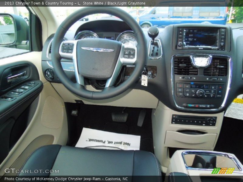 Stone White / Black/Light Graystone 2013 Chrysler Town & Country Touring - L