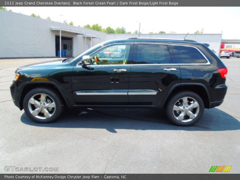 Black Forest Green Pearl / Dark Frost Beige/Light Frost Beige 2013 Jeep Grand Cherokee Overland