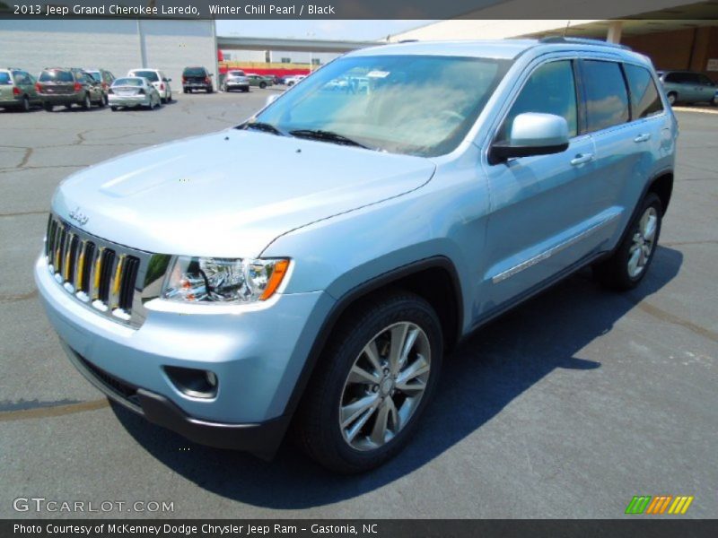Winter Chill Pearl / Black 2013 Jeep Grand Cherokee Laredo