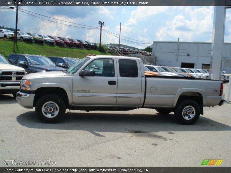 Silver Birch Metallic / Dark Pewter 2005 GMC Sierra 2500HD SLE Extended Cab 4x4