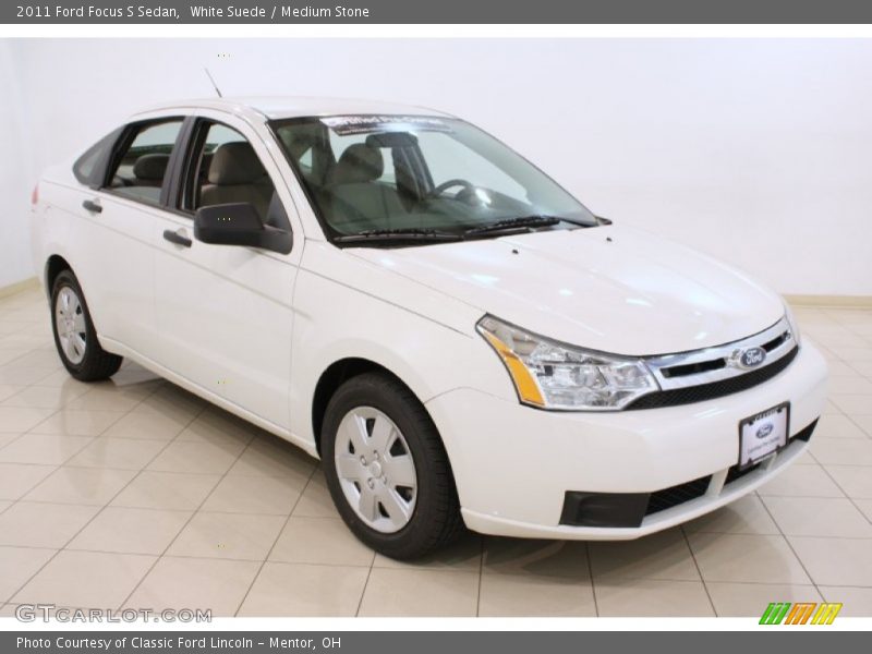 White Suede / Medium Stone 2011 Ford Focus S Sedan