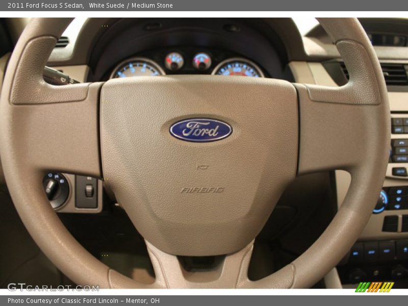 White Suede / Medium Stone 2011 Ford Focus S Sedan