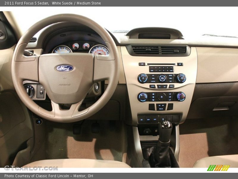 White Suede / Medium Stone 2011 Ford Focus S Sedan
