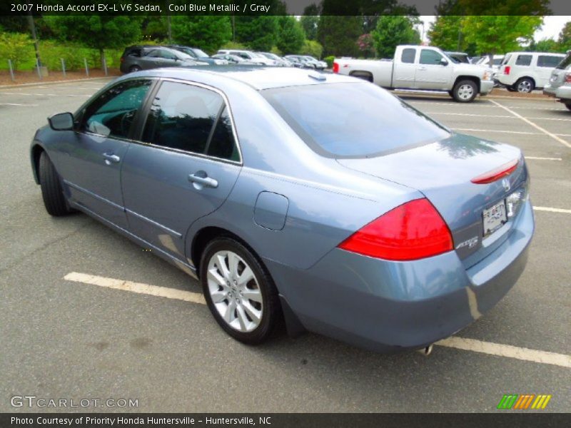 Cool Blue Metallic / Gray 2007 Honda Accord EX-L V6 Sedan