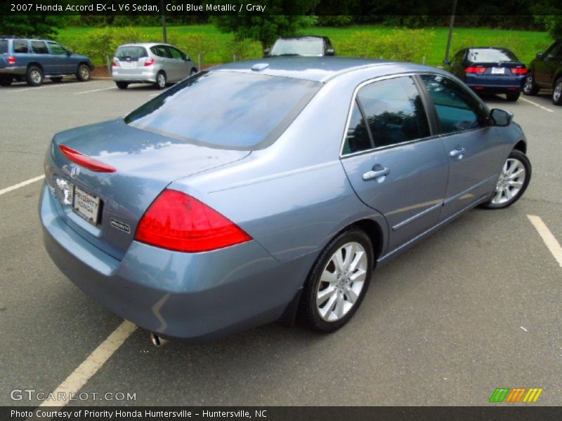 Cool Blue Metallic / Gray 2007 Honda Accord EX-L V6 Sedan