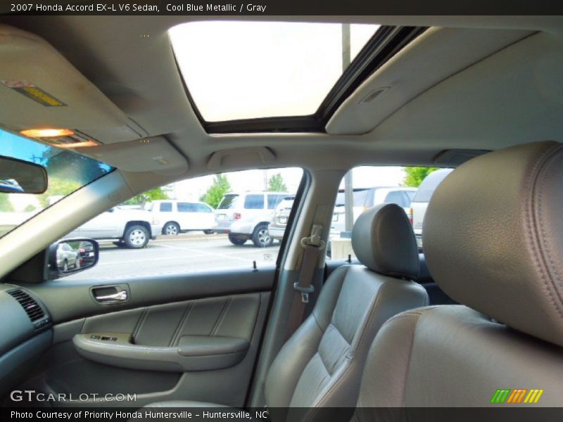 Cool Blue Metallic / Gray 2007 Honda Accord EX-L V6 Sedan