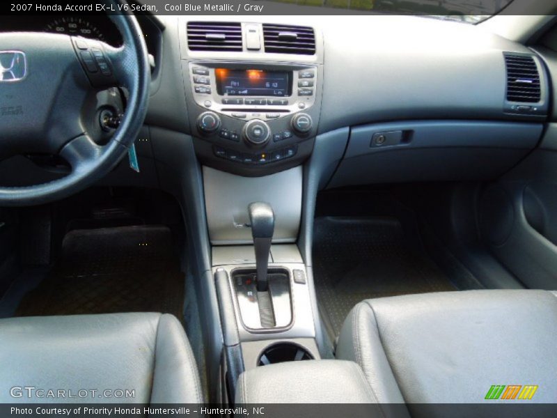 Cool Blue Metallic / Gray 2007 Honda Accord EX-L V6 Sedan