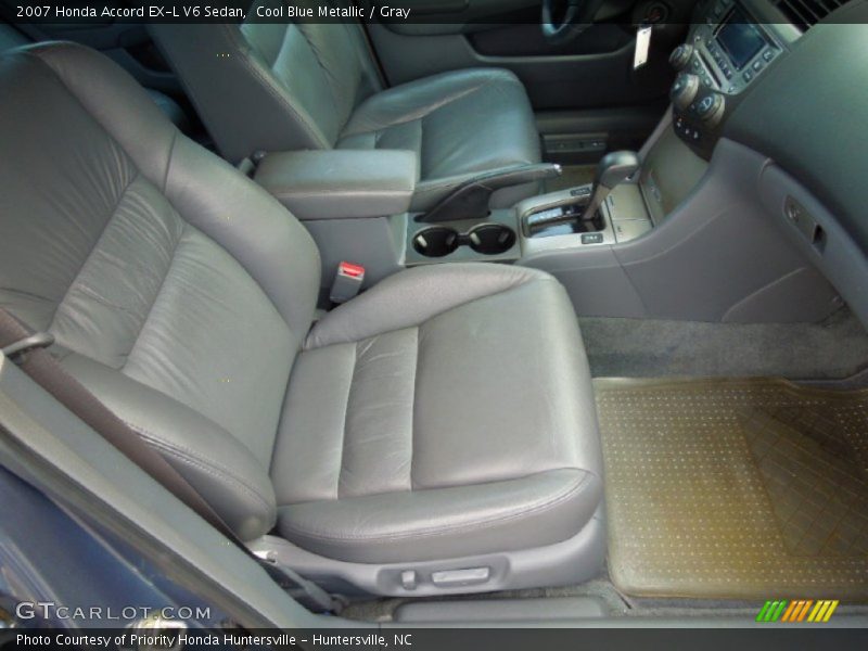 Cool Blue Metallic / Gray 2007 Honda Accord EX-L V6 Sedan