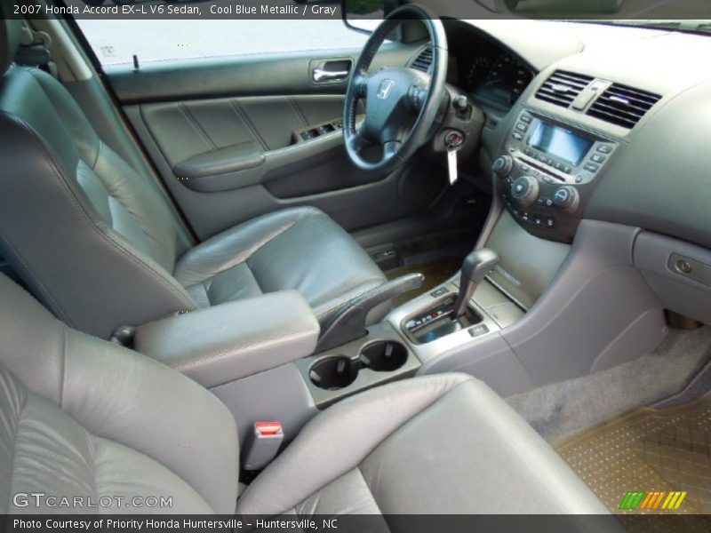 Cool Blue Metallic / Gray 2007 Honda Accord EX-L V6 Sedan