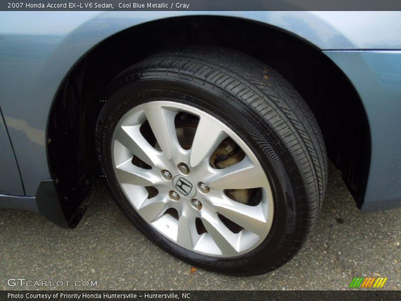 Cool Blue Metallic / Gray 2007 Honda Accord EX-L V6 Sedan