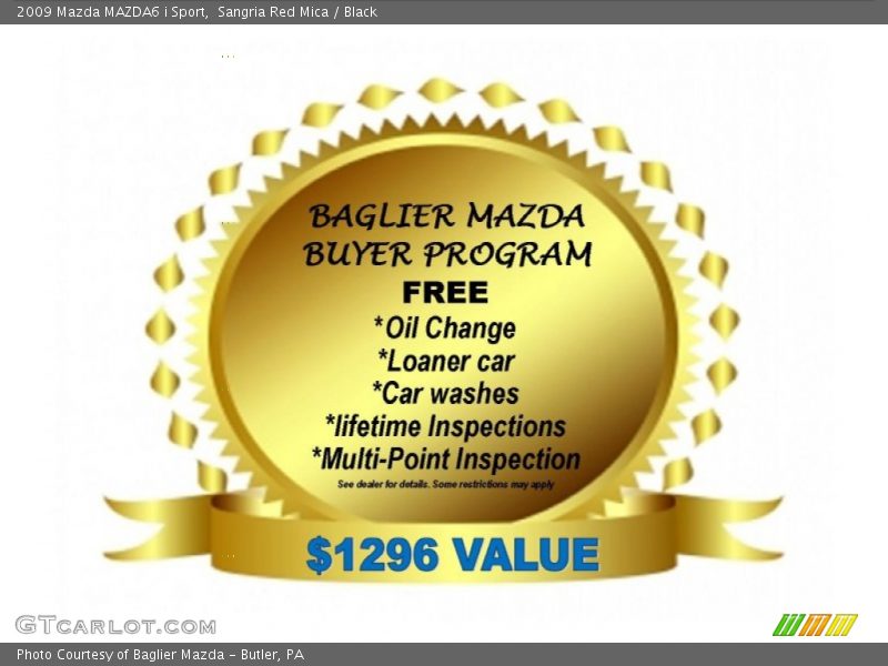 Sangria Red Mica / Black 2009 Mazda MAZDA6 i Sport