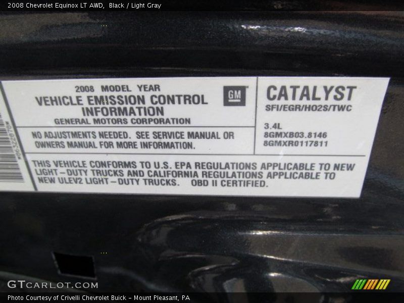 Black / Light Gray 2008 Chevrolet Equinox LT AWD