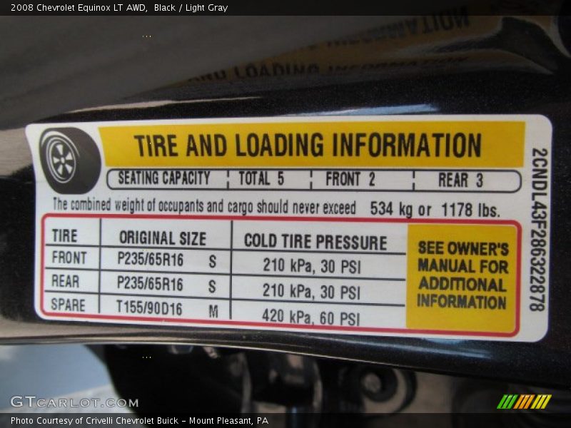 Black / Light Gray 2008 Chevrolet Equinox LT AWD