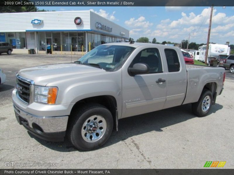 Silver Birch Metallic / Ebony 2009 GMC Sierra 1500 SLE Extended Cab 4x4