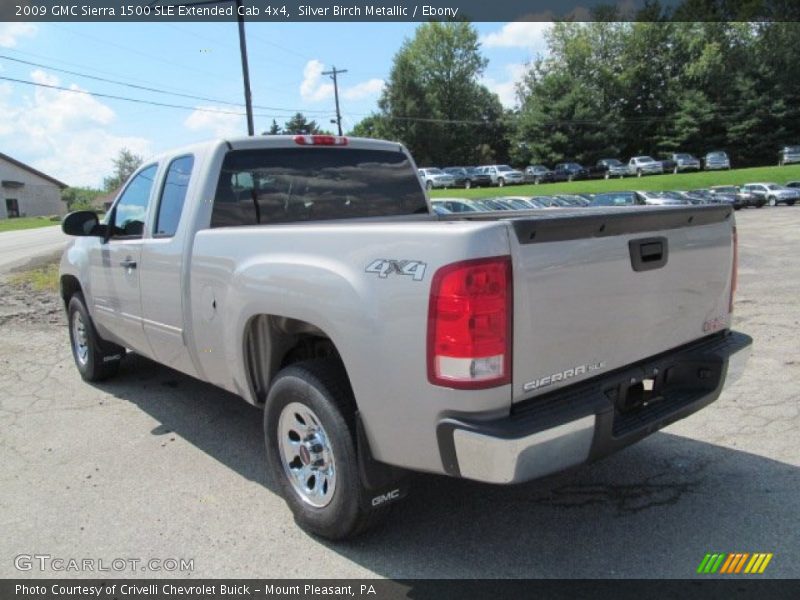 Silver Birch Metallic / Ebony 2009 GMC Sierra 1500 SLE Extended Cab 4x4