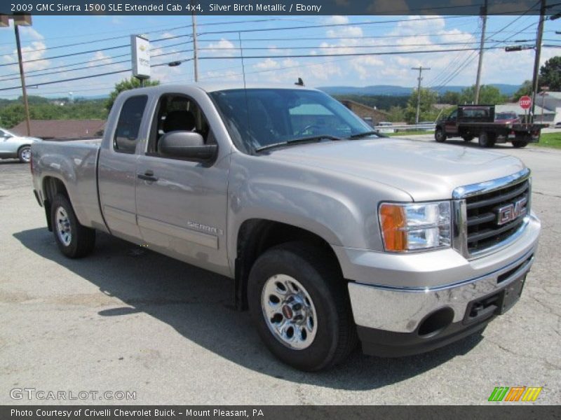 Silver Birch Metallic / Ebony 2009 GMC Sierra 1500 SLE Extended Cab 4x4