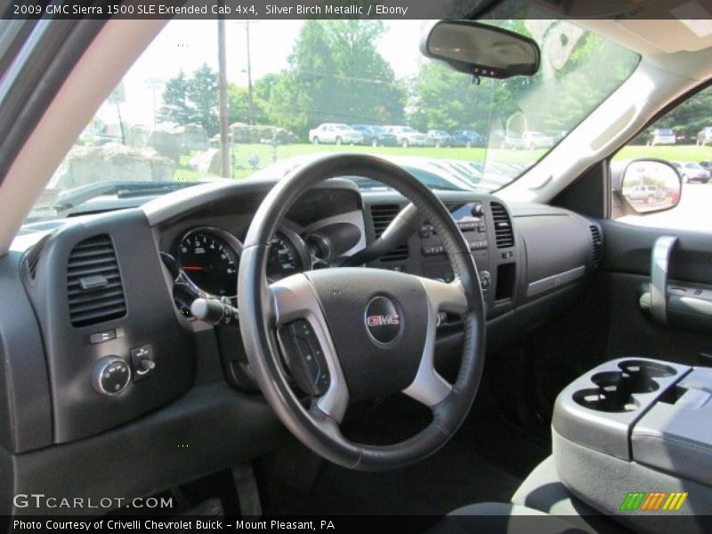 Silver Birch Metallic / Ebony 2009 GMC Sierra 1500 SLE Extended Cab 4x4