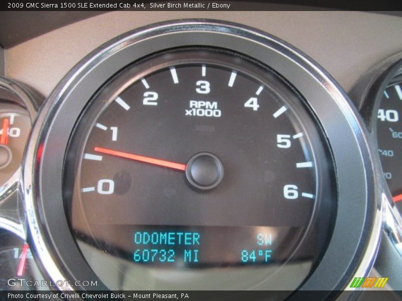 Silver Birch Metallic / Ebony 2009 GMC Sierra 1500 SLE Extended Cab 4x4
