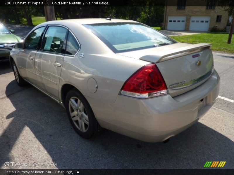 Gold Mist Metallic / Neutral Beige 2008 Chevrolet Impala LT