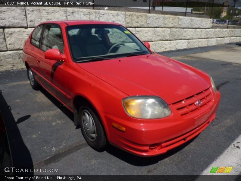 Retro Red / Gray 2003 Hyundai Accent GL Coupe