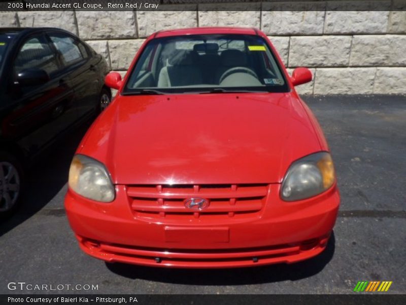 Retro Red / Gray 2003 Hyundai Accent GL Coupe