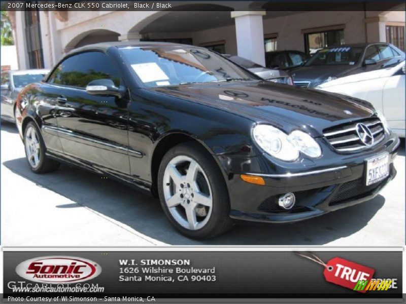 Black / Black 2007 Mercedes-Benz CLK 550 Cabriolet