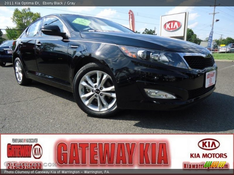 Ebony Black / Gray 2011 Kia Optima EX