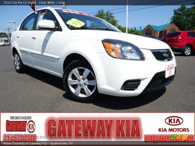 Clear White / Gray 2010 Kia Rio LX Sedan