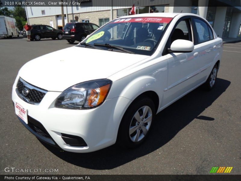 Clear White / Gray 2010 Kia Rio LX Sedan