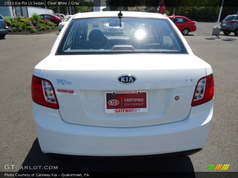 Clear White / Gray 2010 Kia Rio LX Sedan