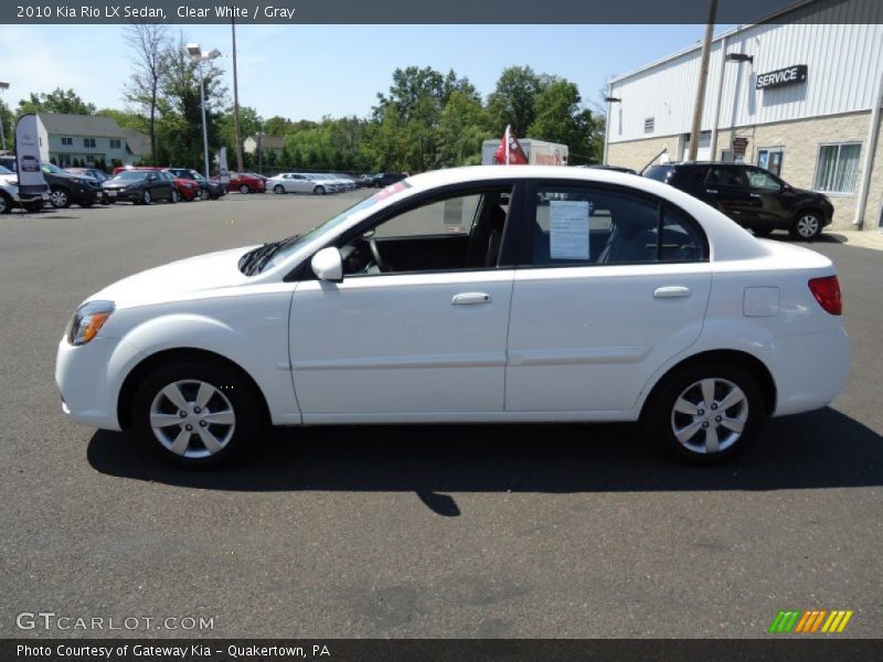 Clear White / Gray 2010 Kia Rio LX Sedan