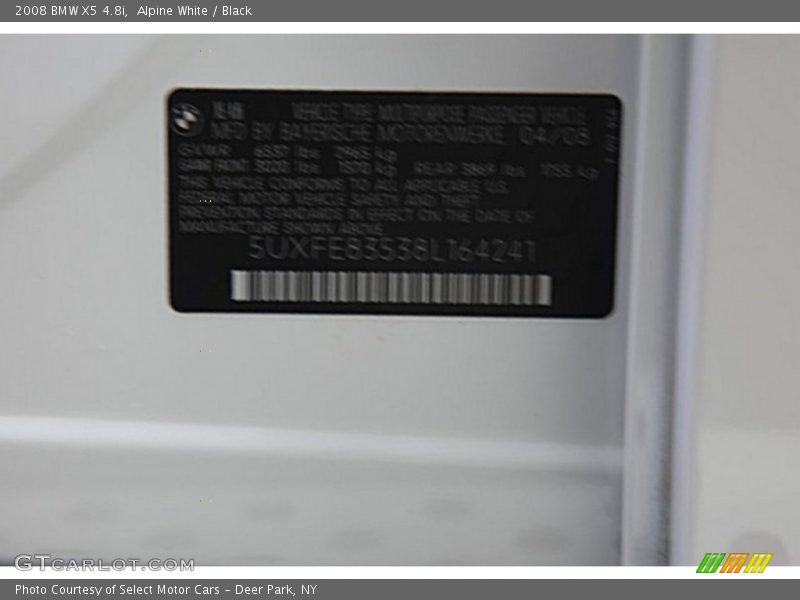 Alpine White / Black 2008 BMW X5 4.8i