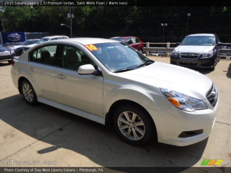 Satin White Pearl / Warm Ivory 2010 Subaru Legacy 2.5i Premium Sedan