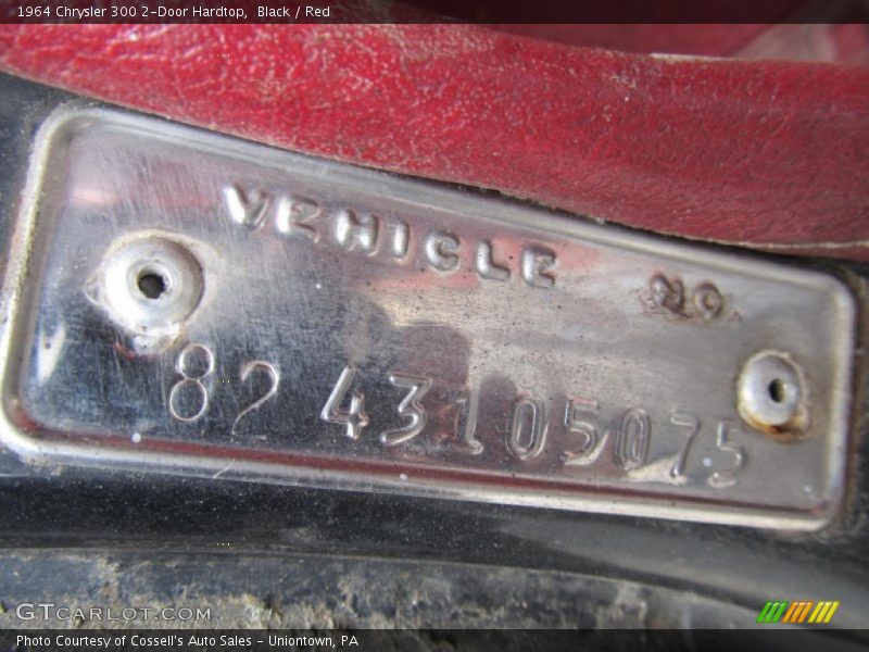 Info Tag of 1964 300 2-Door Hardtop