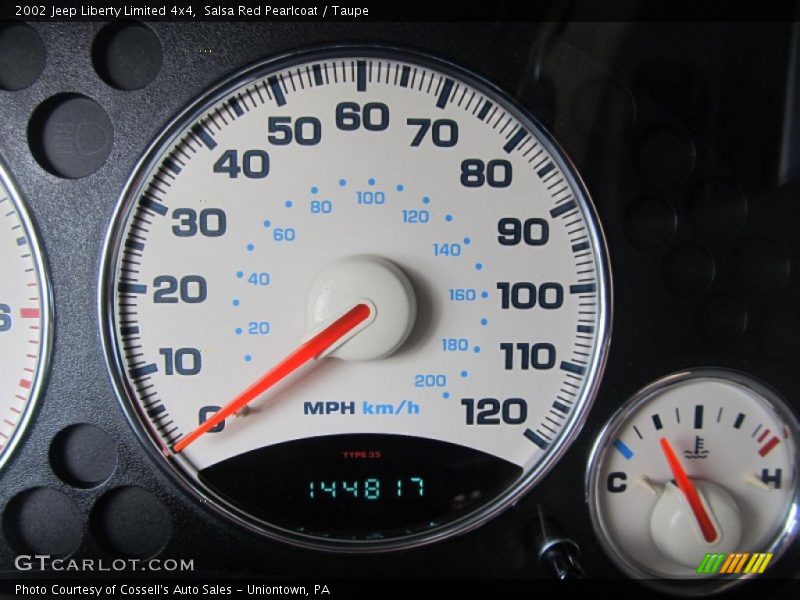 Salsa Red Pearlcoat / Taupe 2002 Jeep Liberty Limited 4x4