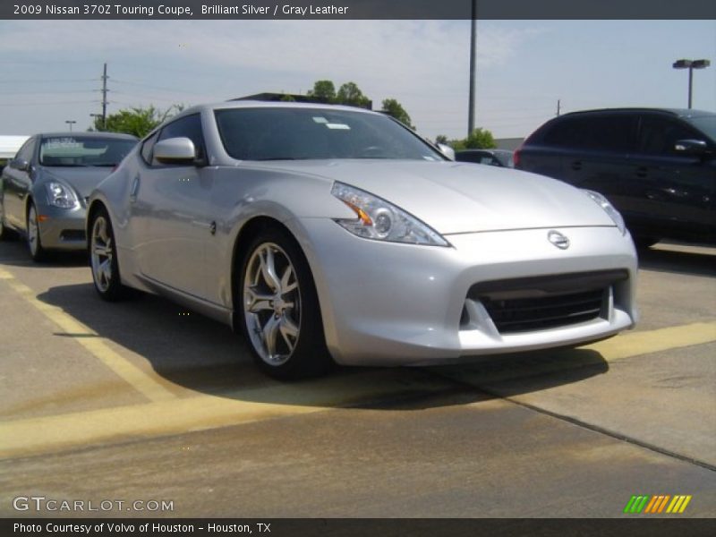 Brilliant Silver / Gray Leather 2009 Nissan 370Z Touring Coupe