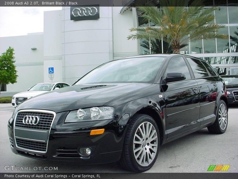 Brilliant Black / Black 2008 Audi A3 2.0T