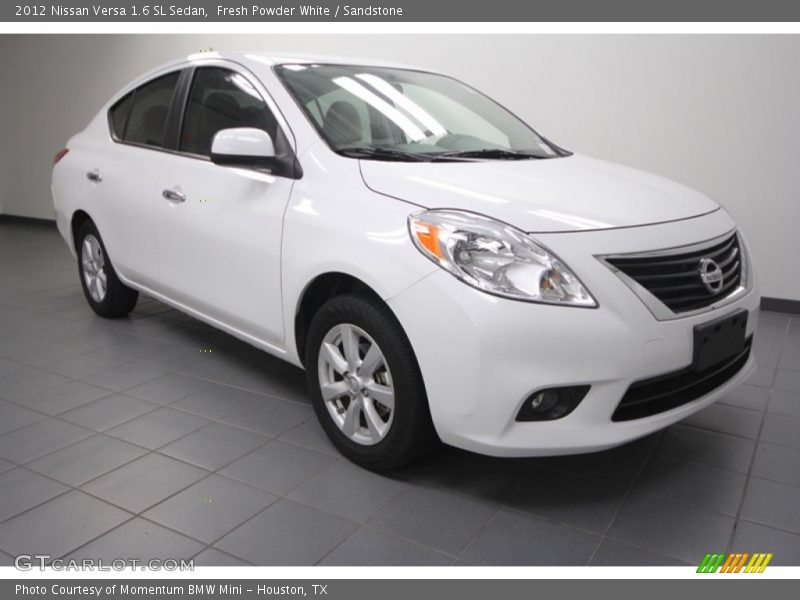Fresh Powder White / Sandstone 2012 Nissan Versa 1.6 SL Sedan