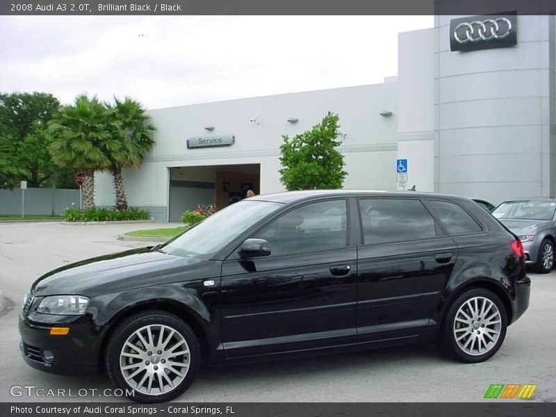 Brilliant Black / Black 2008 Audi A3 2.0T