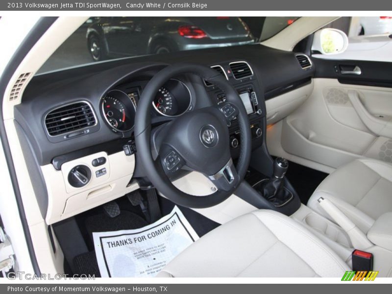 Candy White / Cornsilk Beige 2013 Volkswagen Jetta TDI SportWagen