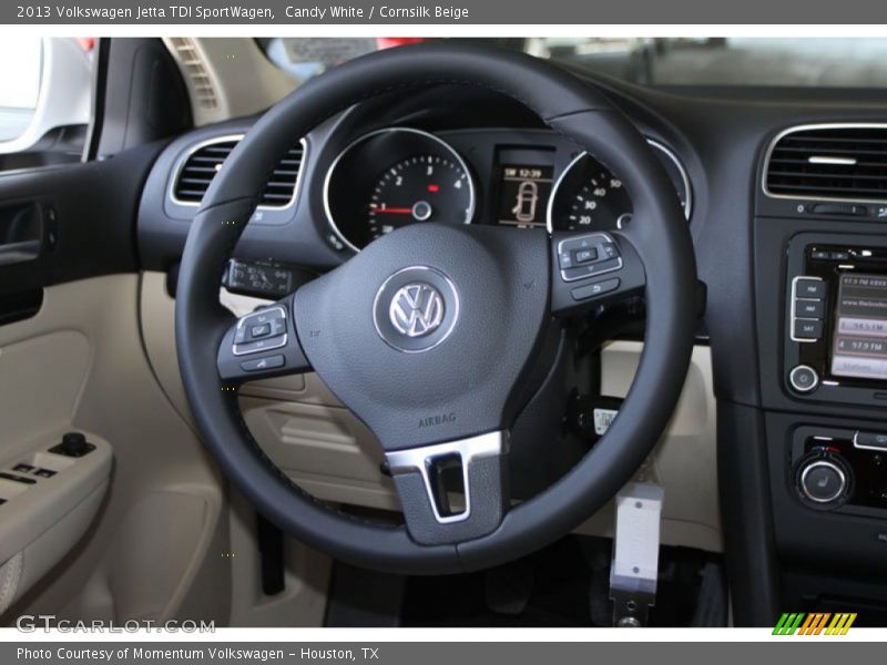 Candy White / Cornsilk Beige 2013 Volkswagen Jetta TDI SportWagen