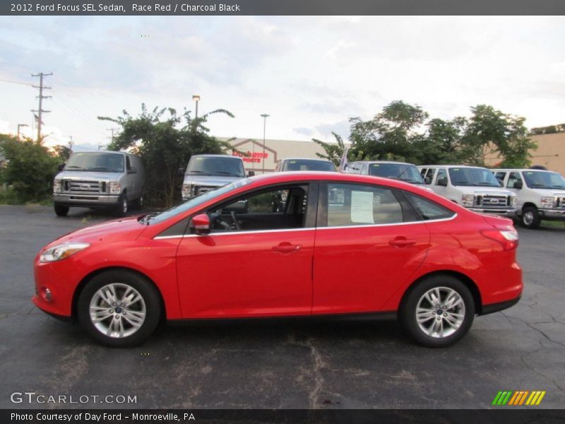 Race Red / Charcoal Black 2012 Ford Focus SEL Sedan