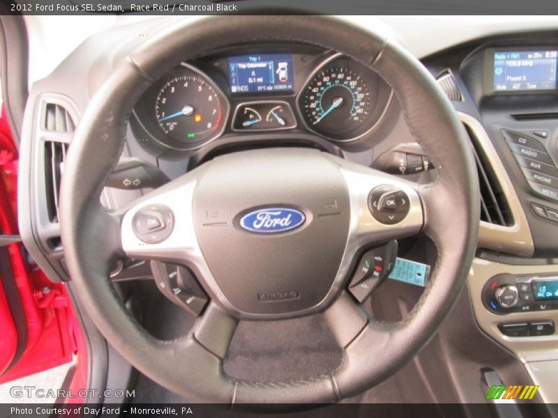 Race Red / Charcoal Black 2012 Ford Focus SEL Sedan