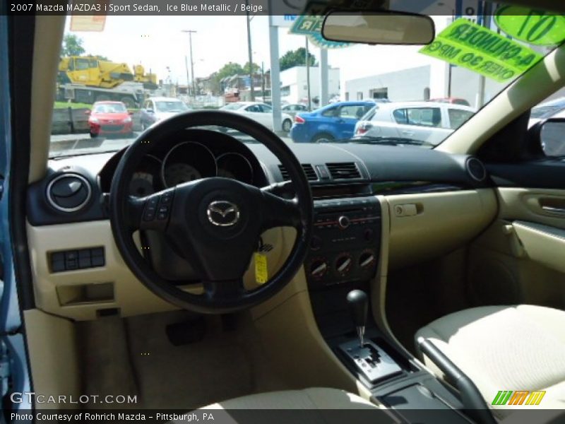 Ice Blue Metallic / Beige 2007 Mazda MAZDA3 i Sport Sedan