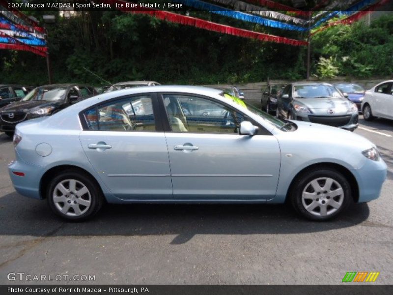 Ice Blue Metallic / Beige 2007 Mazda MAZDA3 i Sport Sedan